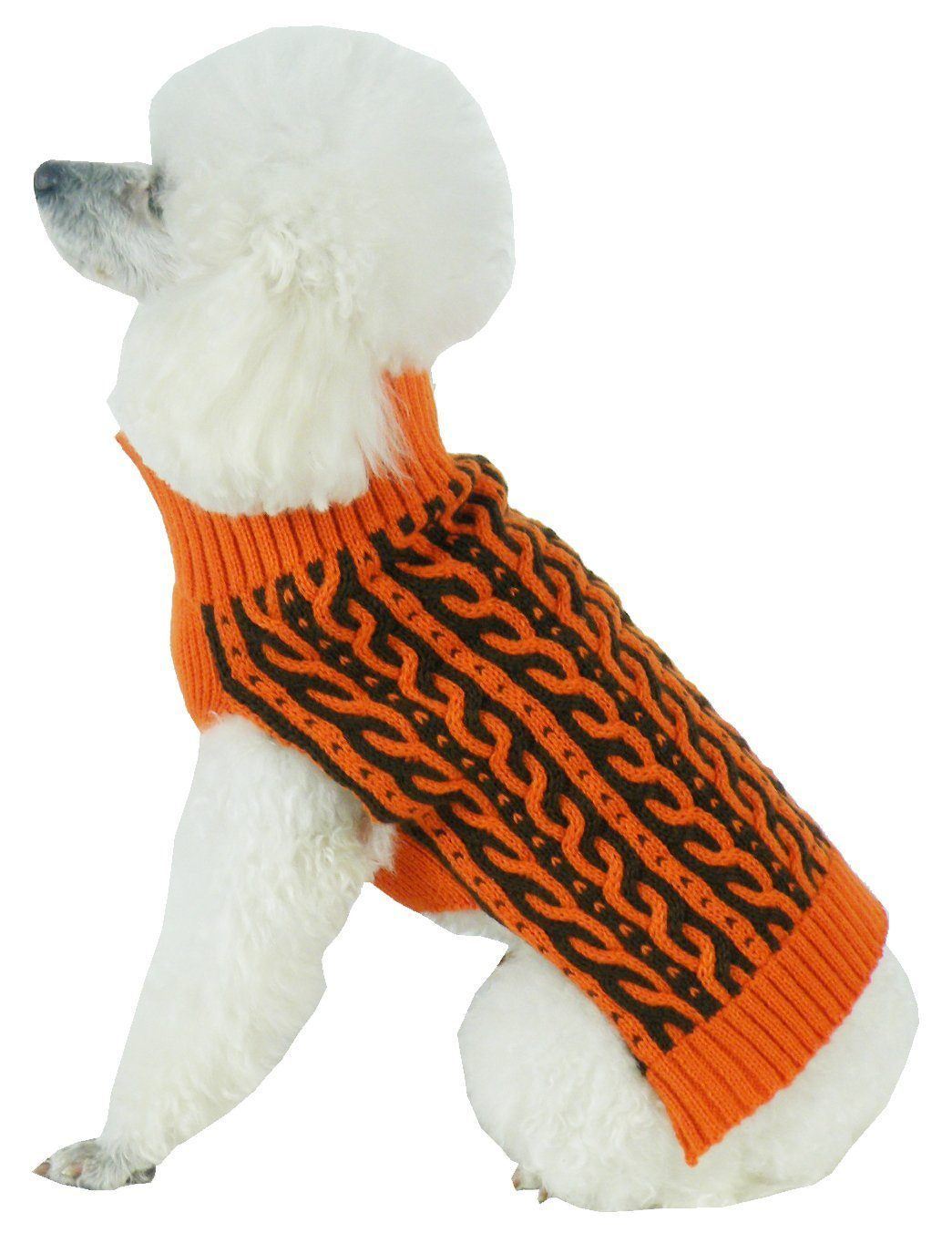 Harmonious Dual Color Weaved Heavy Cable Knitted Designer Dog Sweater