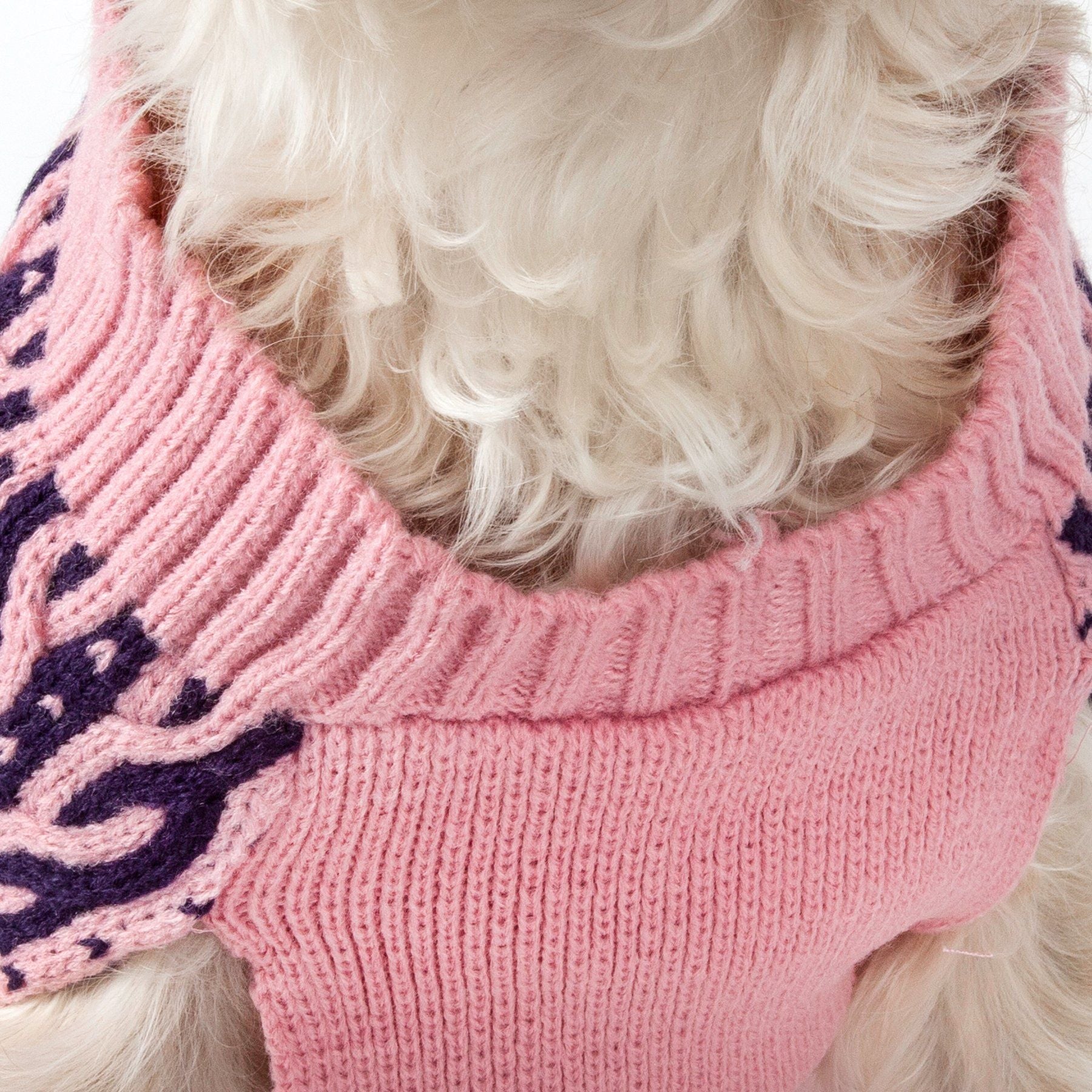 Harmonious Dual Color Weaved Heavy Cable Knitted Designer Dog Sweater