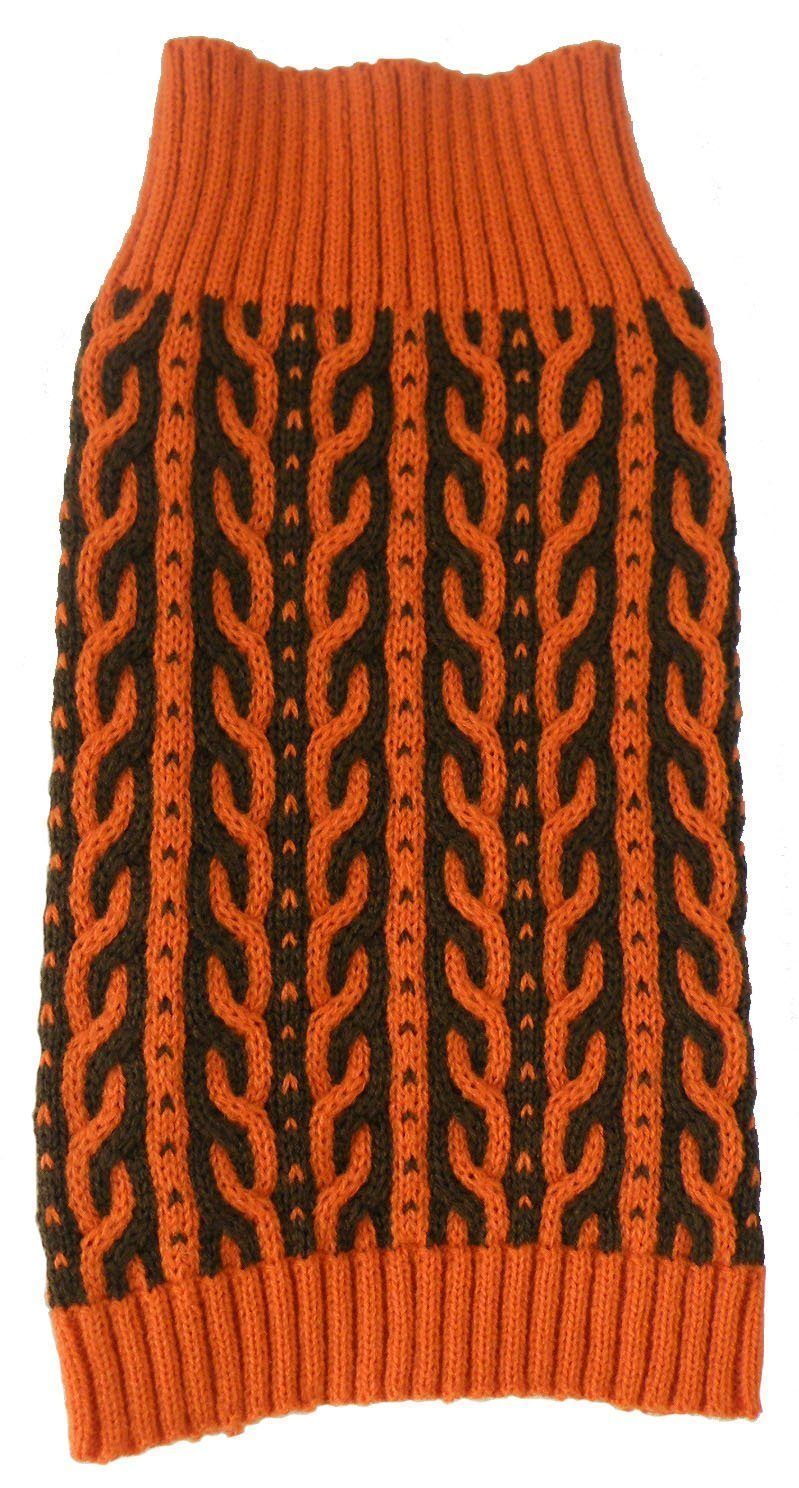 Harmonious Dual Color Weaved Heavy Cable Knitted Designer Dog Sweater