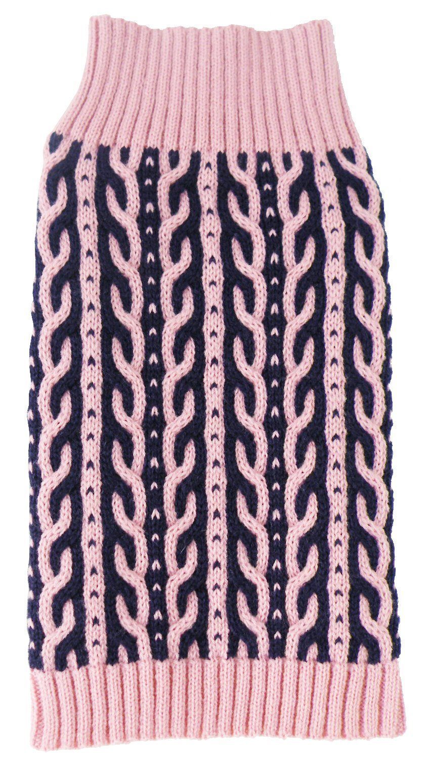 Harmonious Dual Color Weaved Heavy Cable Knitted Designer Dog Sweater