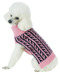 Harmonious Dual Color Weaved Heavy Cable Knitted Designer Dog Sweater