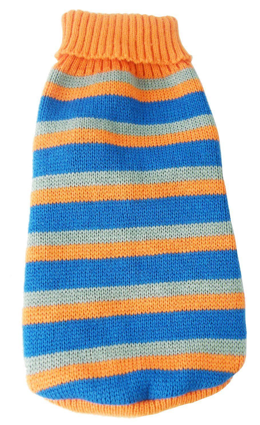 Heavy Cable Knitted Striped Fashion Designer Polo Dog Sweater