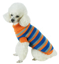 Heavy Cable Knitted Striped Fashion Designer Polo Dog Sweater