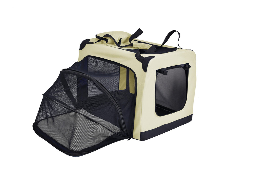 Hounda Accordion Metal Framed Soft-Folding Collapsible Expandable Dog Crate