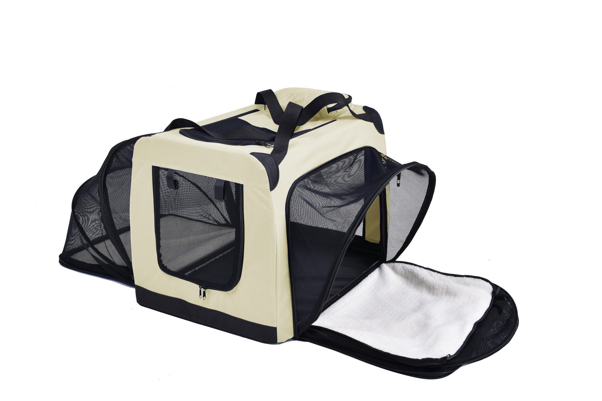 Hounda Accordion Metal Framed Soft-Folding Collapsible Expandable Dog Crate