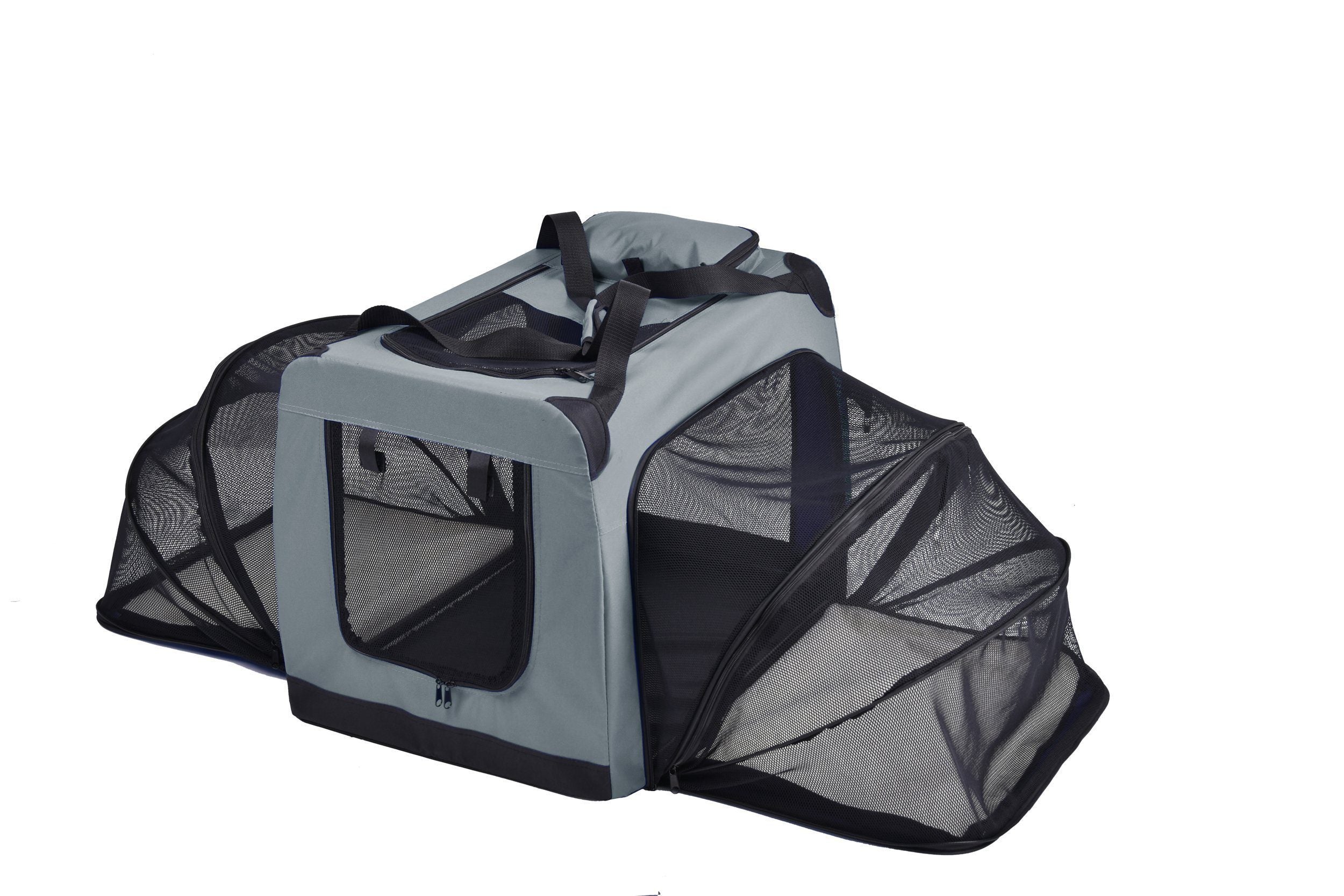Hounda Accordion Metal Framed Soft-Folding Collapsible Expandable Dog Crate