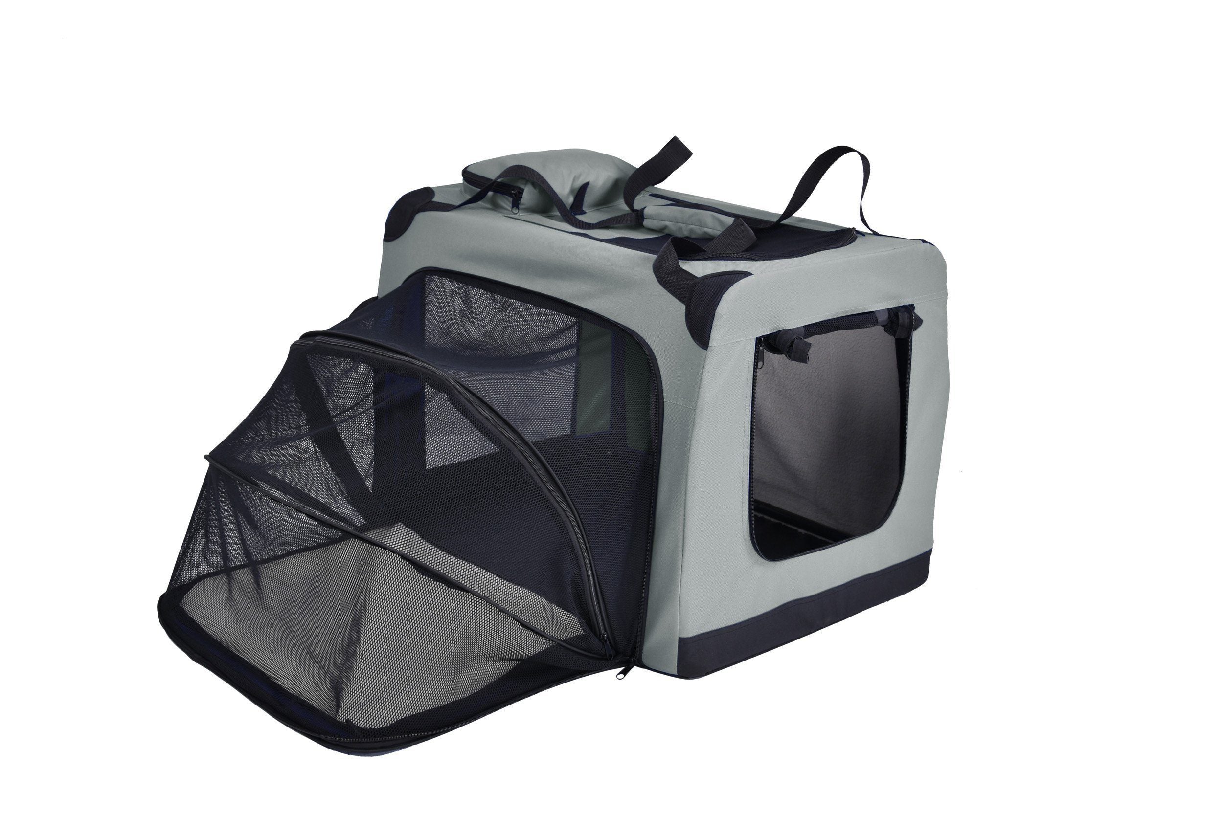 Hounda Accordion Metal Framed Soft-Folding Collapsible Expandable Dog Crate