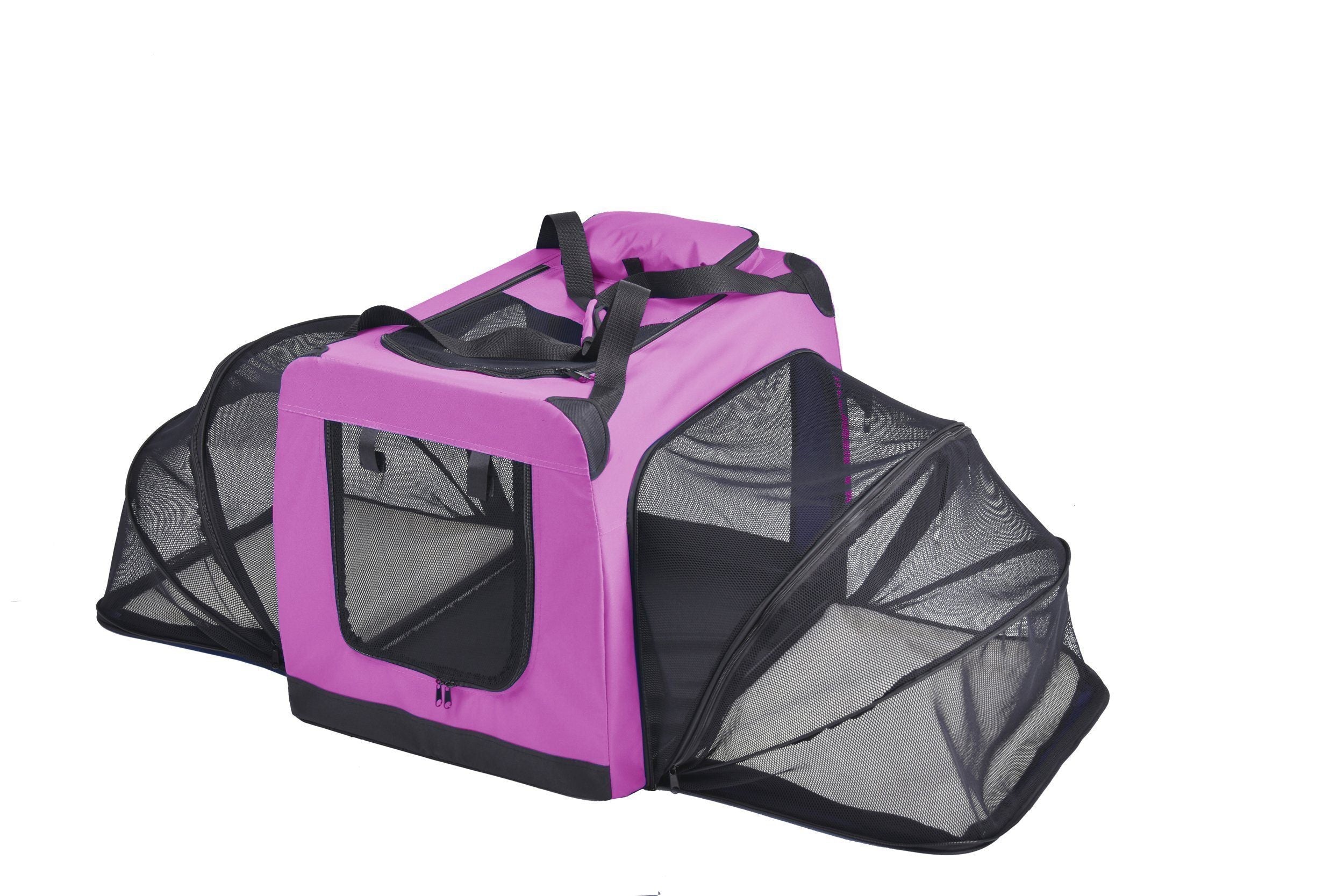 Hounda Accordion Metal Framed Soft-Folding Collapsible Expandable Dog Crate