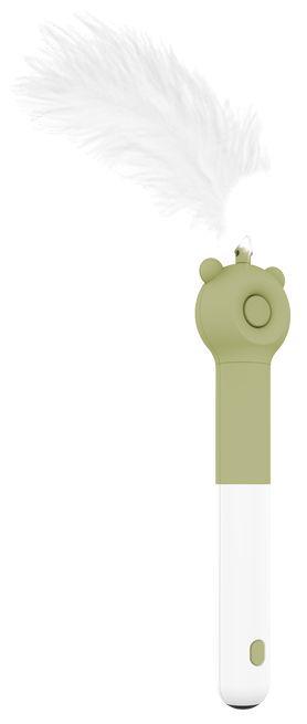 KITIQUE 3-in-1 Retractable Feathered and Laser Wand Kitty Cat Teaser