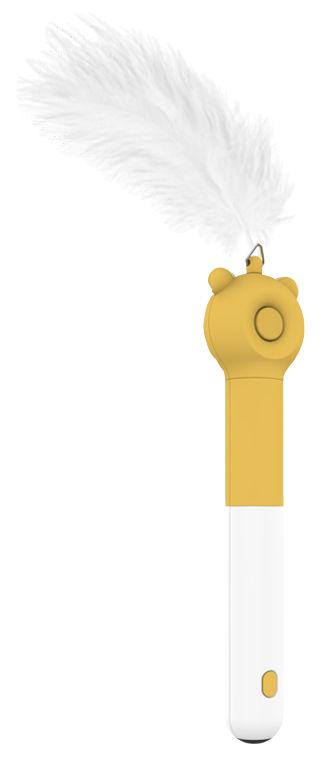 KITIQUE 3-in-1 Retractable Feathered and Laser Wand Kitty Cat Teaser