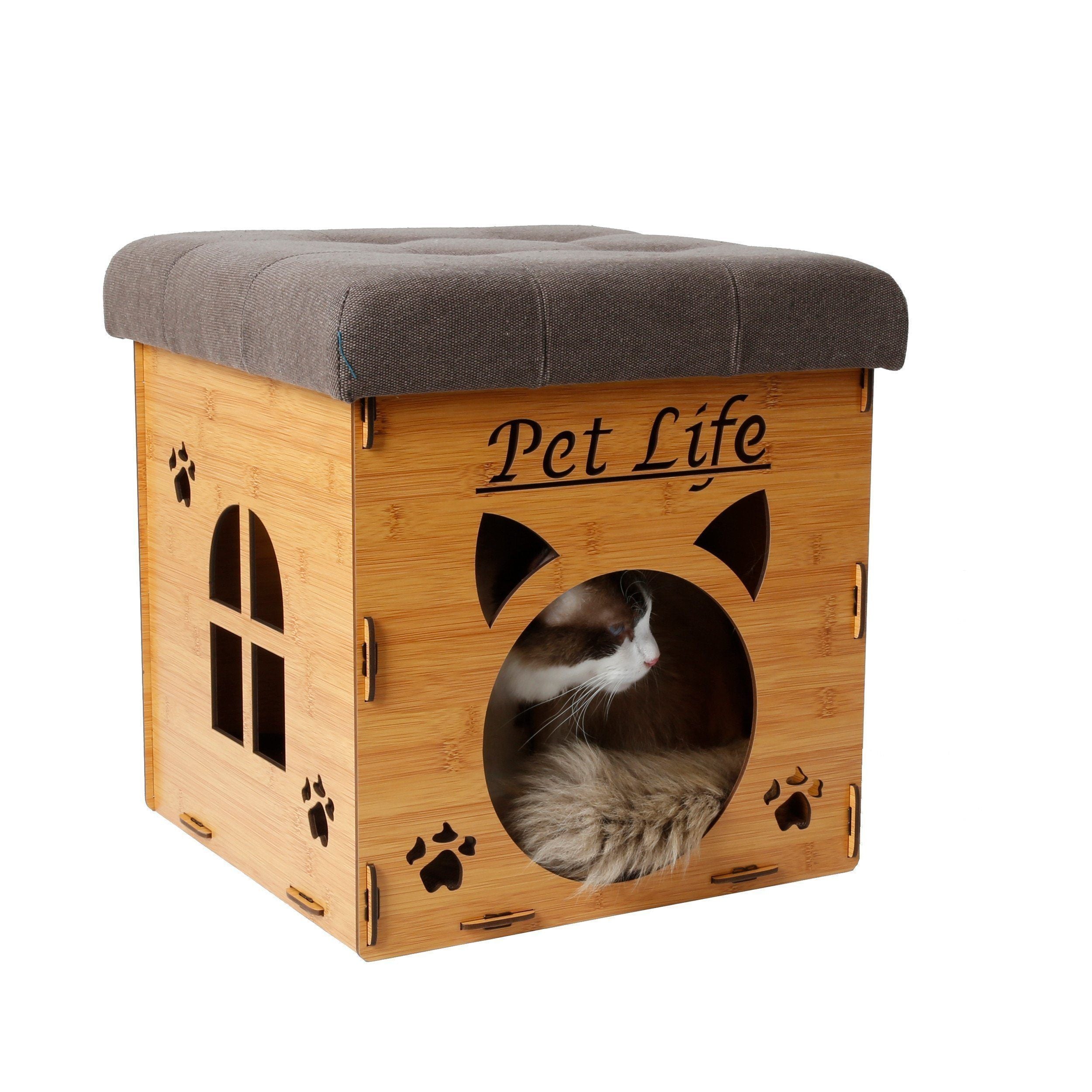Kitty Kallapse Collapsible Folding Kitty Cat House Bed Ottoman Furniture