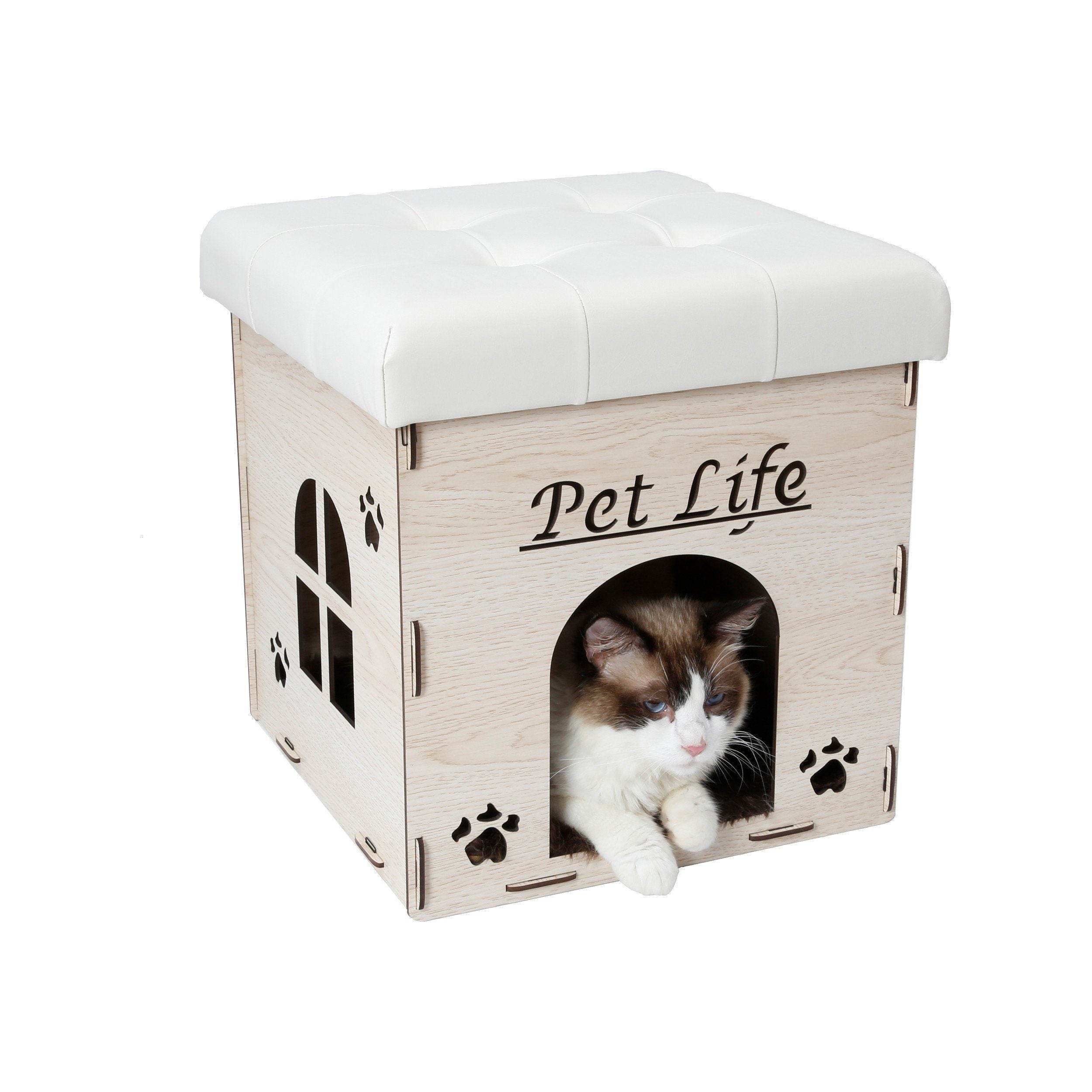 Kitty Kallapse Collapsible Folding Kitty Cat House Bed Ottoman Furniture