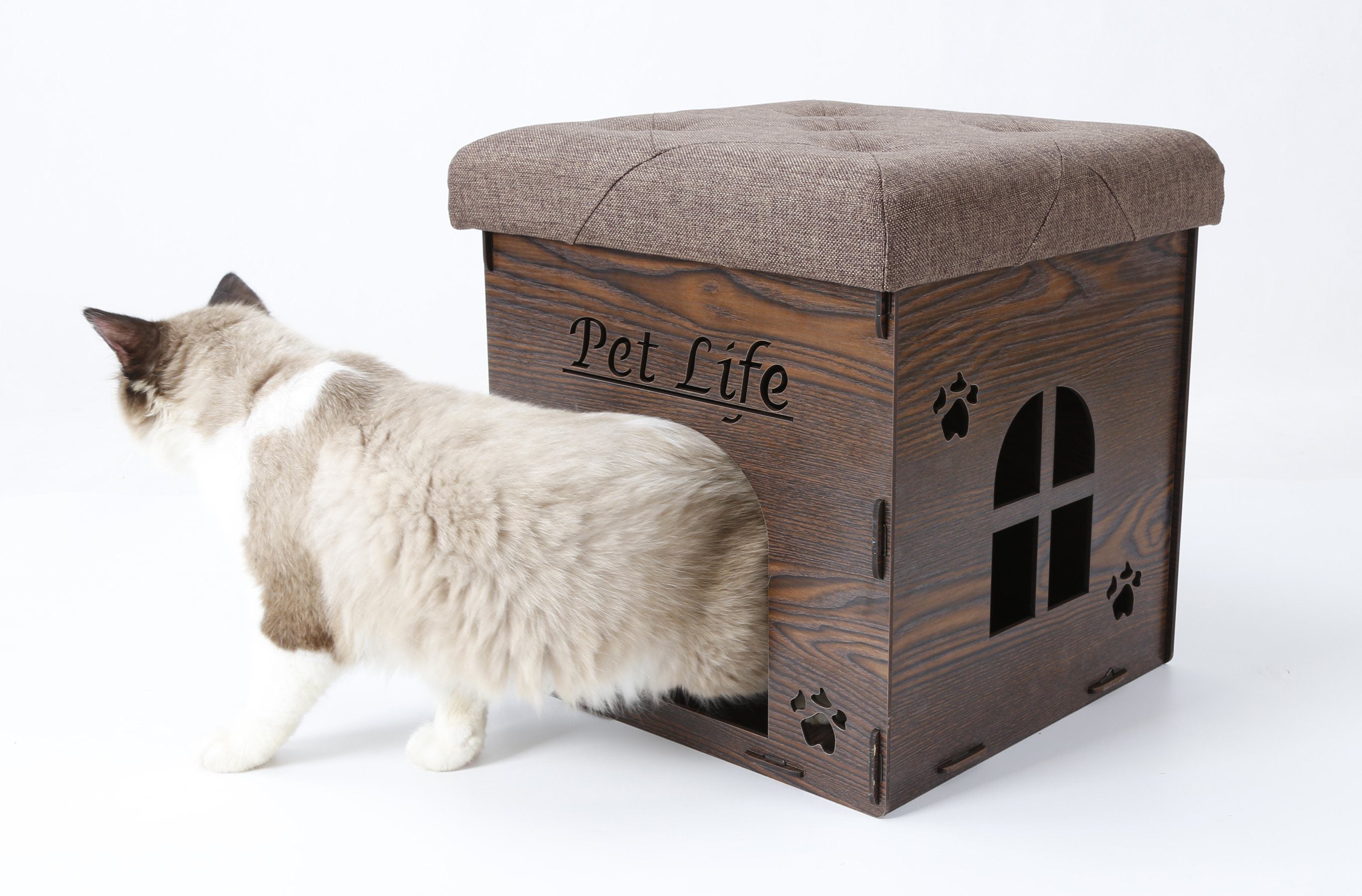 Kitty Kallapse Collapsible Folding Kitty Cat House Bed Ottoman Furniture