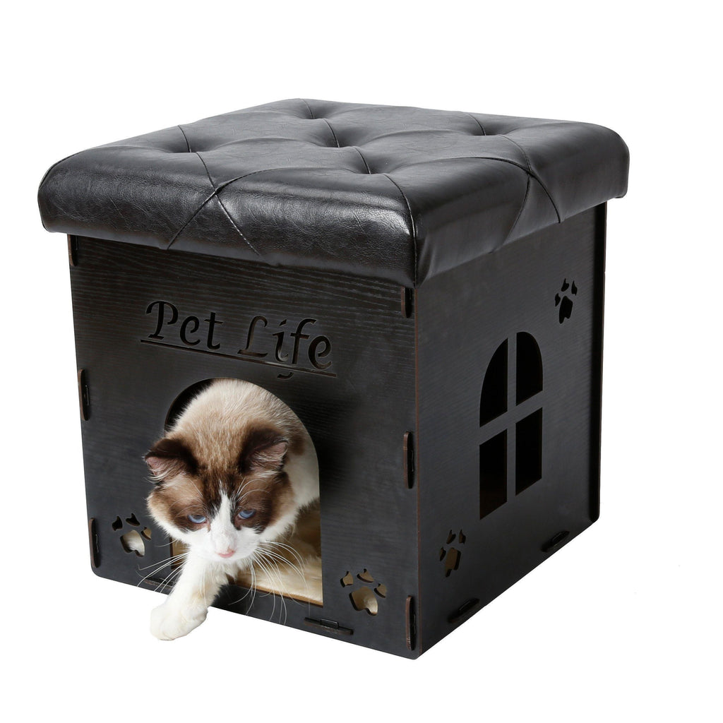 Kitty Kallapse Collapsible Folding Kitty Cat House Bed Ottoman Furniture
