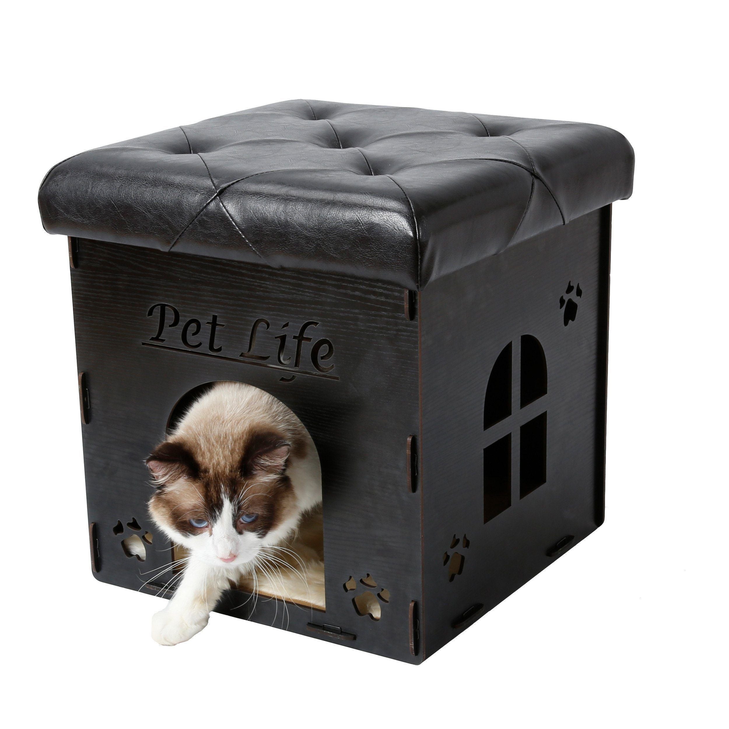 Kitty Kallapse Collapsible Folding Kitty Cat House Bed Ottoman Furniture