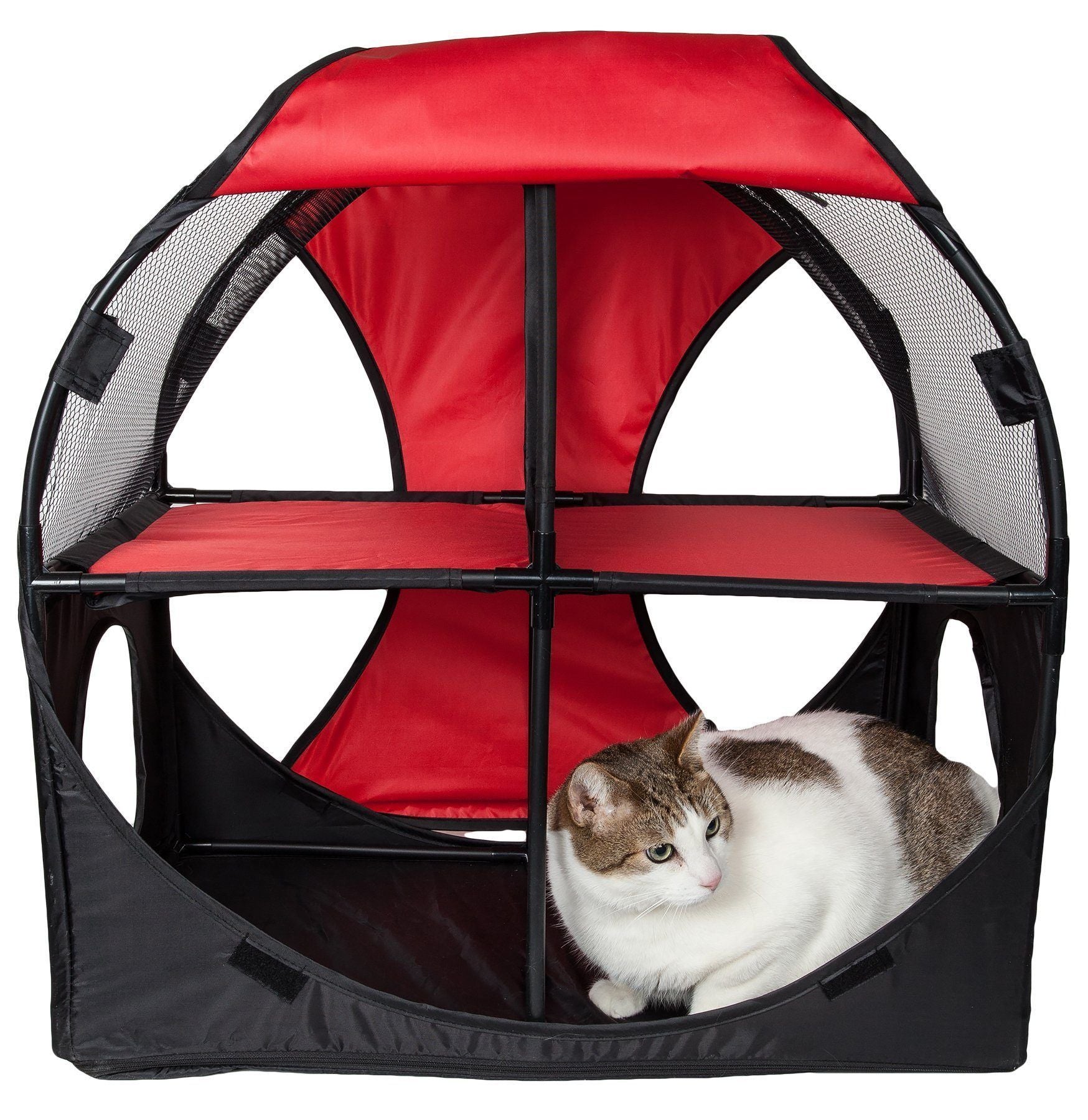 Kitty-Play Collapsible Travel Interactive Cat Tree Maze House Lounger