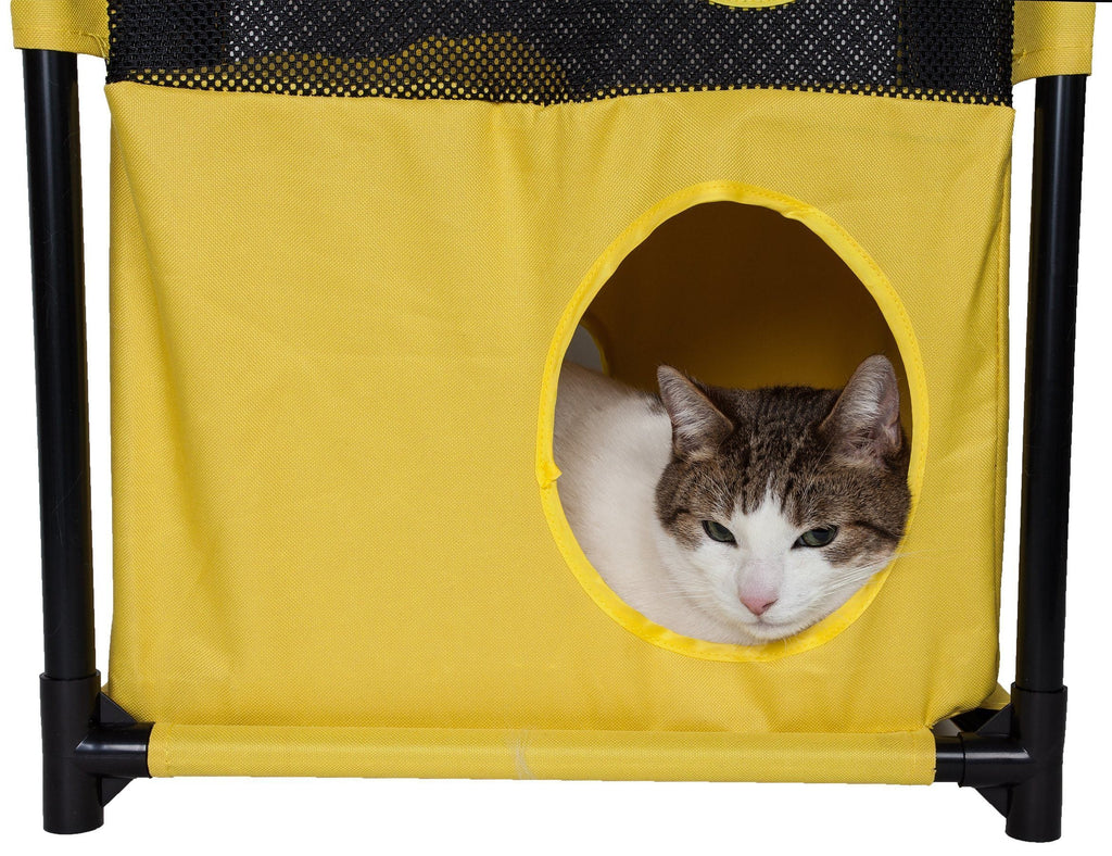 Kitty-Square Collapsible Travel Interactive Cat Tree Maze House Lounger