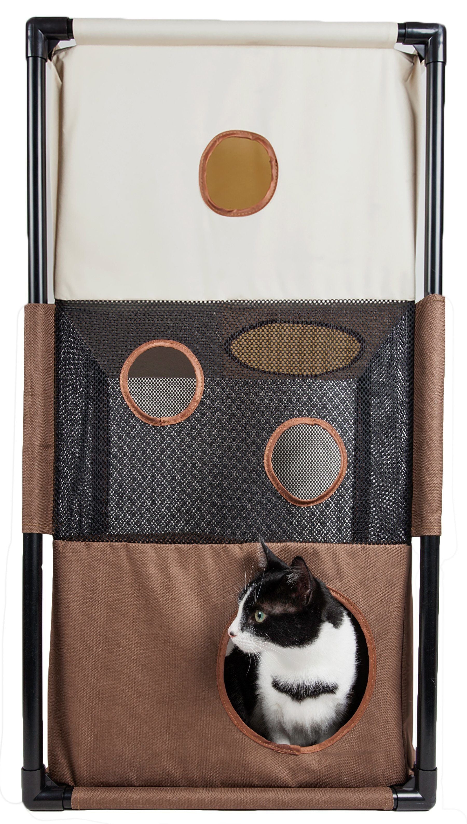 Kitty-Square Collapsible Travel Interactive Cat Tree Maze House Lounger