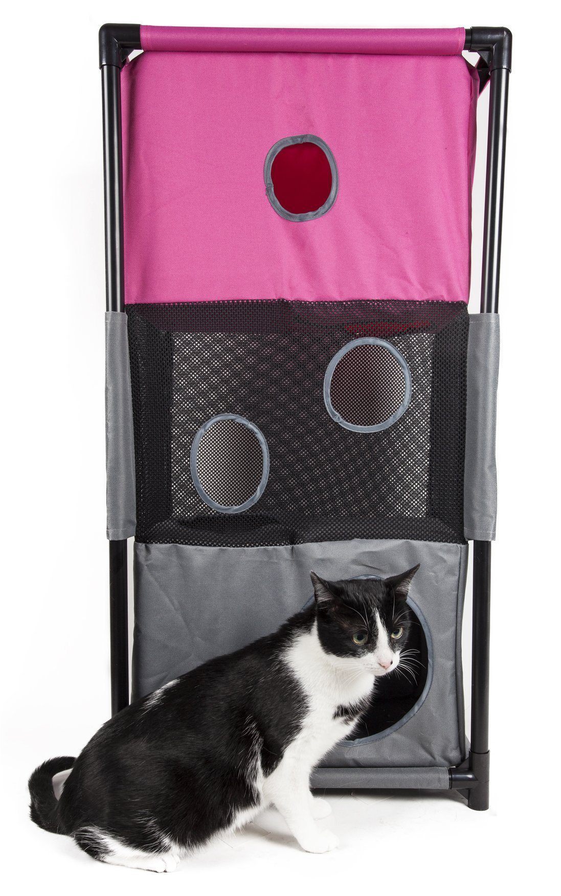 Kitty-Square Collapsible Travel Interactive Cat Tree Maze House Lounger