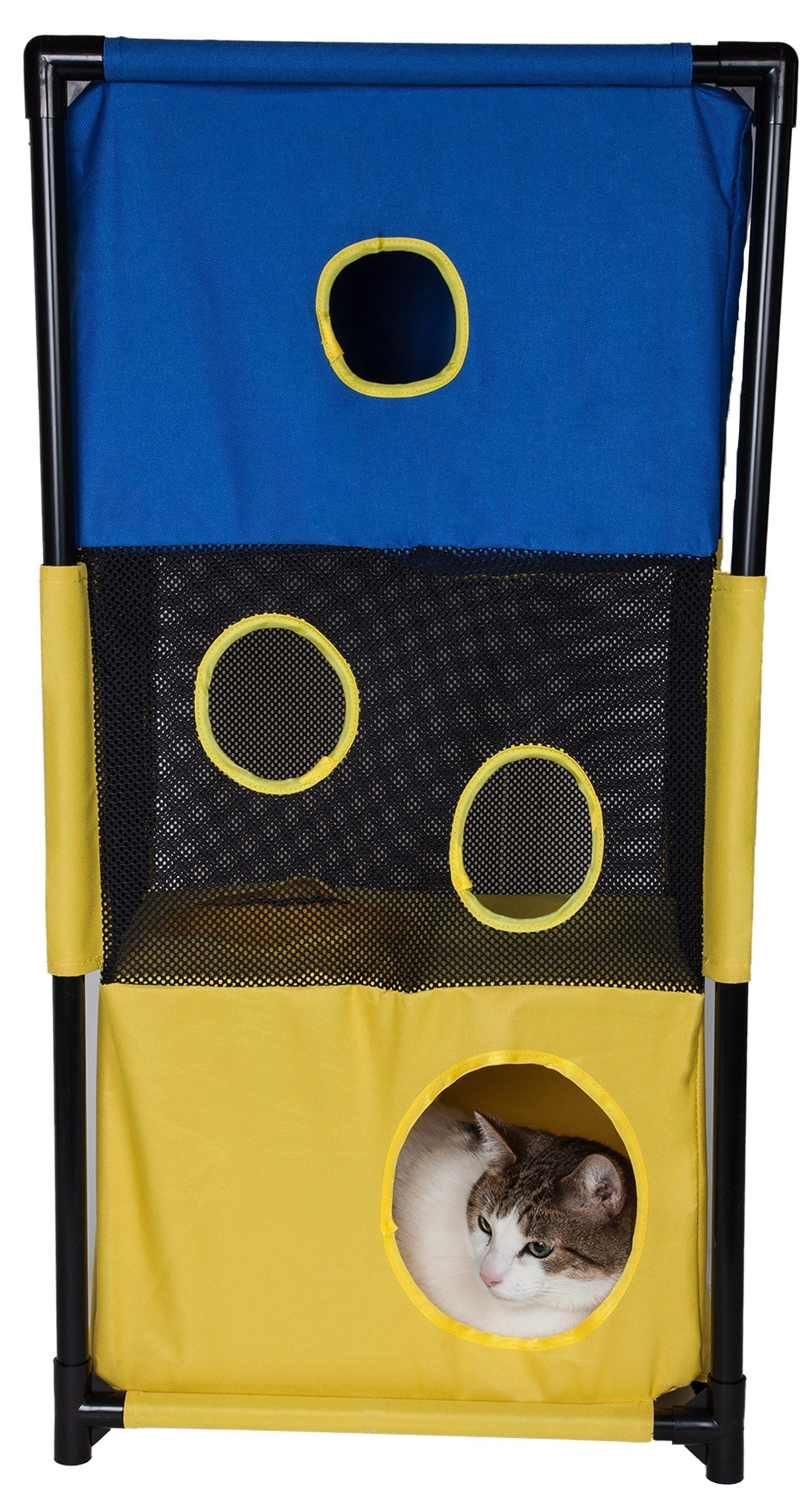 Kitty-Square Collapsible Travel Interactive Cat Tree Maze House Lounger