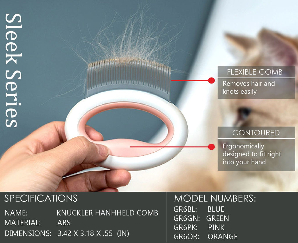 Knuckler Handheld Travel Flexible Grooming Pet Rake Comb