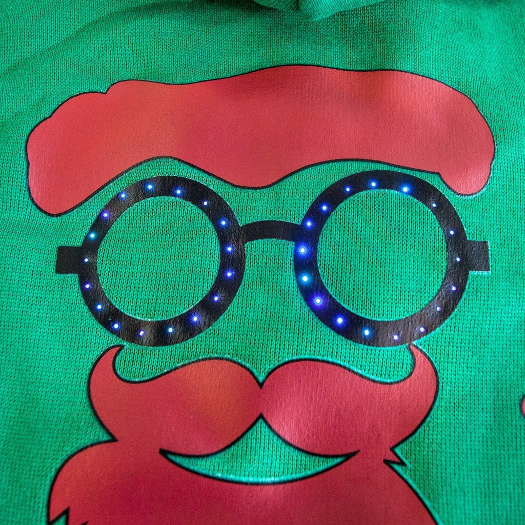 LED Lighting Cool Santa Shades Hooded Dog Costume Sweater