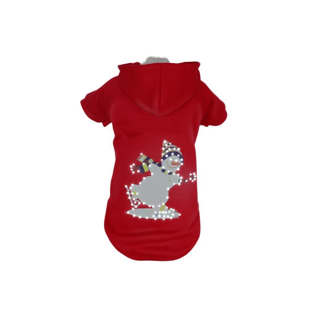 LED Lighting Holiday Snowman Hooded Dog Costume Sweater