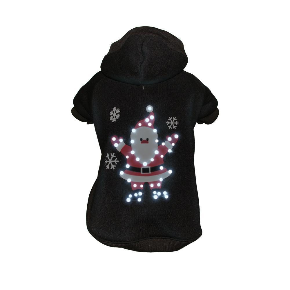 LED Lighting Juggling Santa Hooded Dog Costume Sweater
