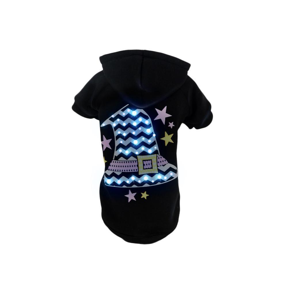 LED Lighting Magical Hat Hooded Dog Costume Sweater