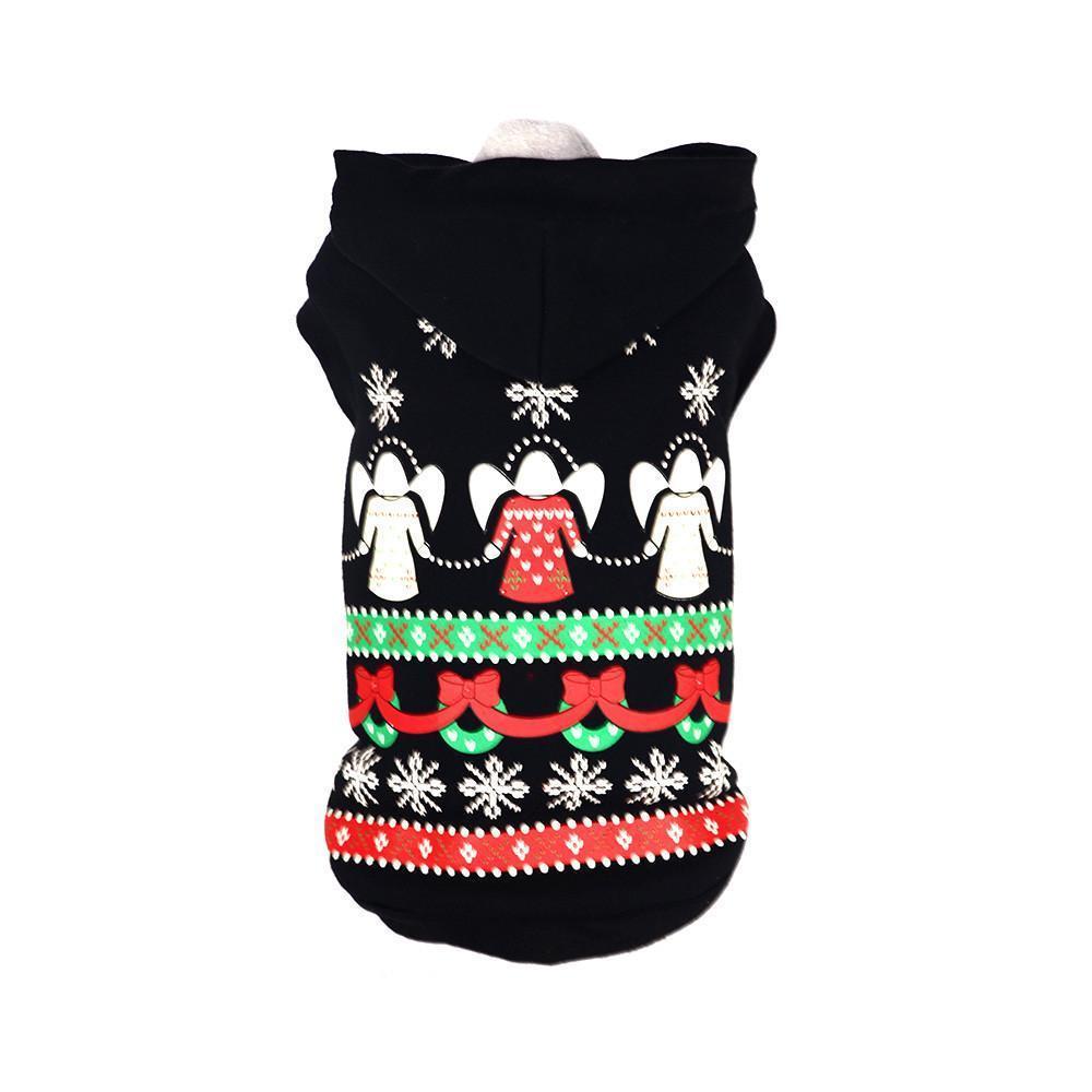 LED Lighting Patterned Holiday Hooded Dog Costume Sweater with Batteries