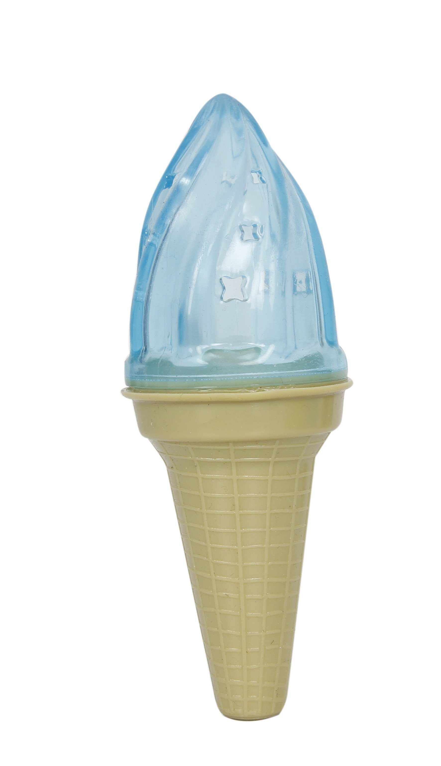 Lick and Gnaw Ice Cream Cone Freezable Chewable Dog Toy with Treat Pocket