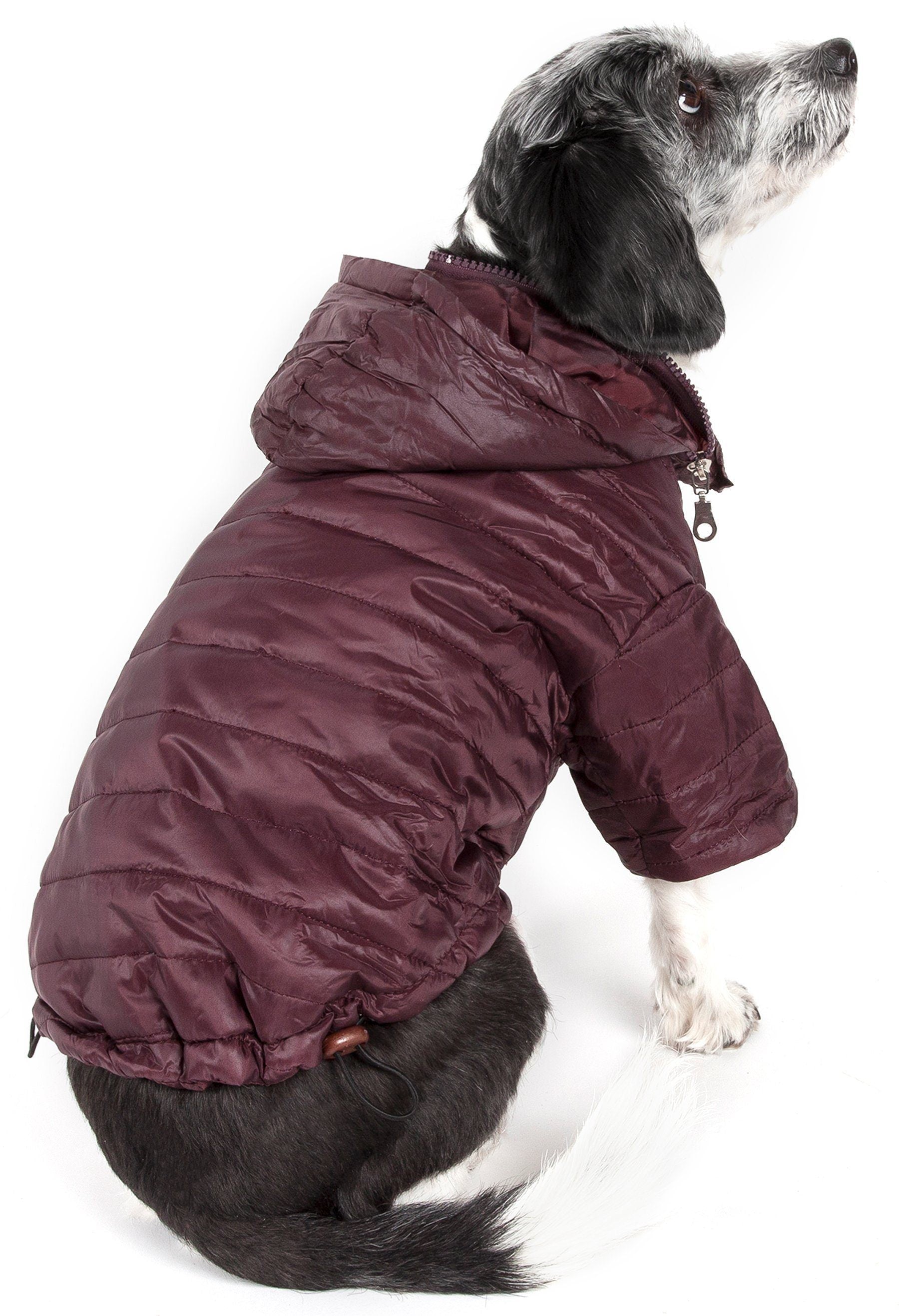 Lightweight Adjustable Collapsible Sporty Avalanche Dog Coat with Pop-Out Zippered Hood