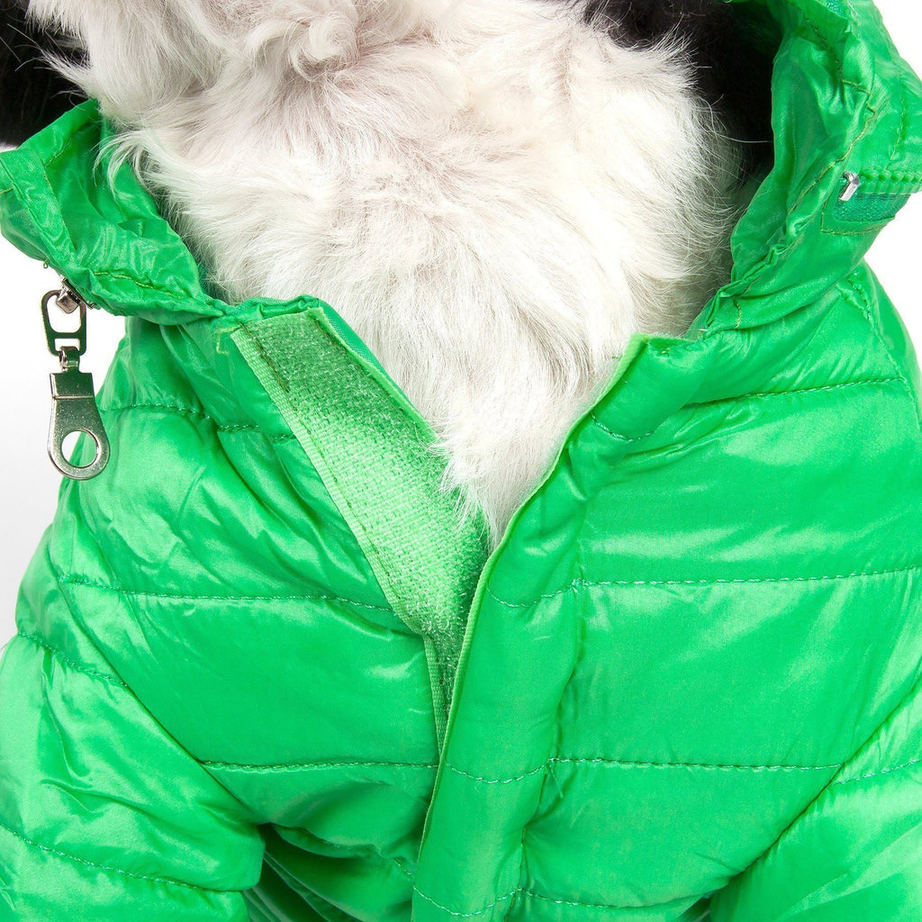 Lightweight Adjustable Collapsible Sporty Avalanche Dog Coat with Pop-Out Zippered Hood
