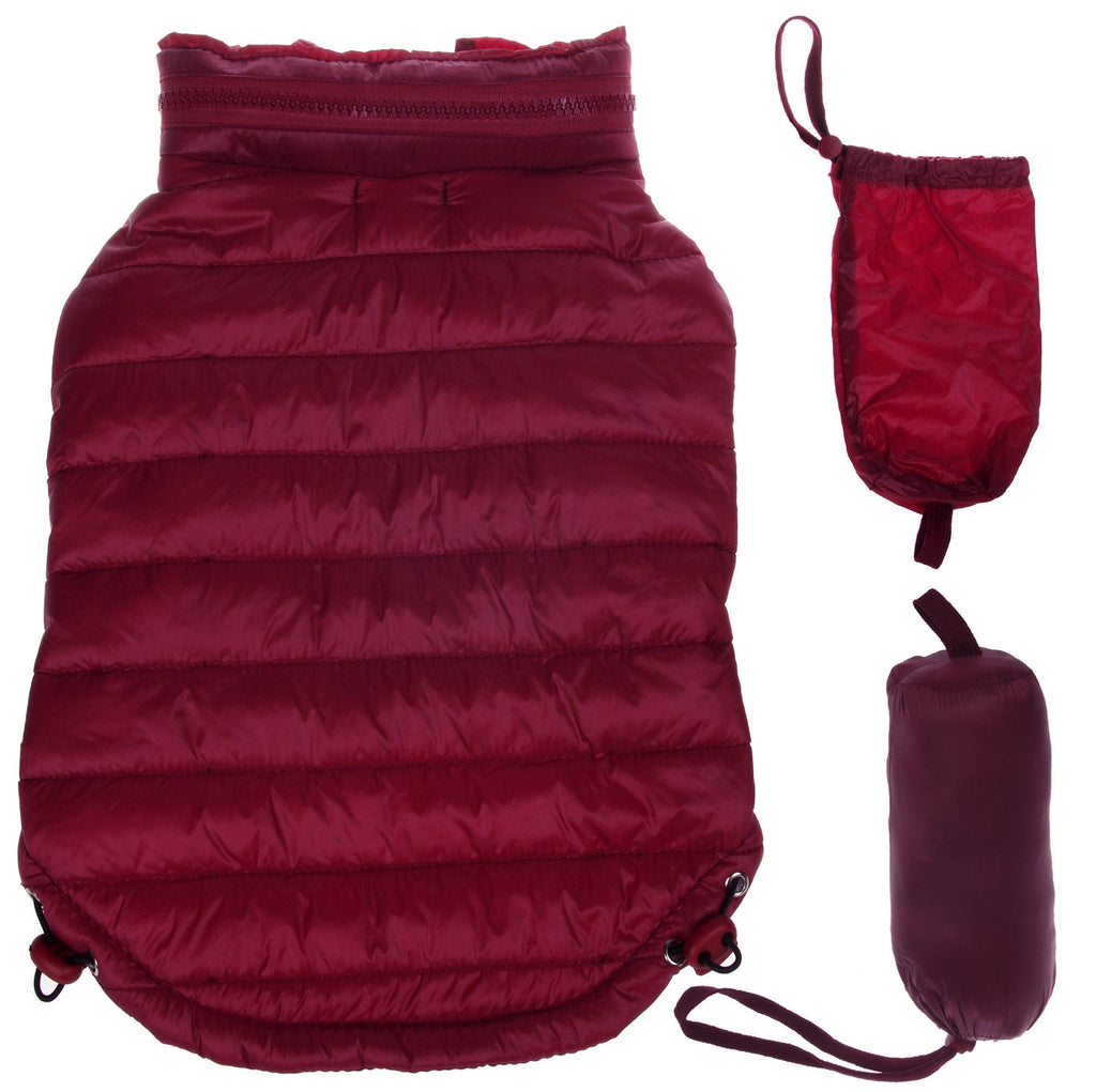 Lightweight Adjustable Collapsible Sporty Avalanche Dog Coat with Pop-Out Zippered Hood
