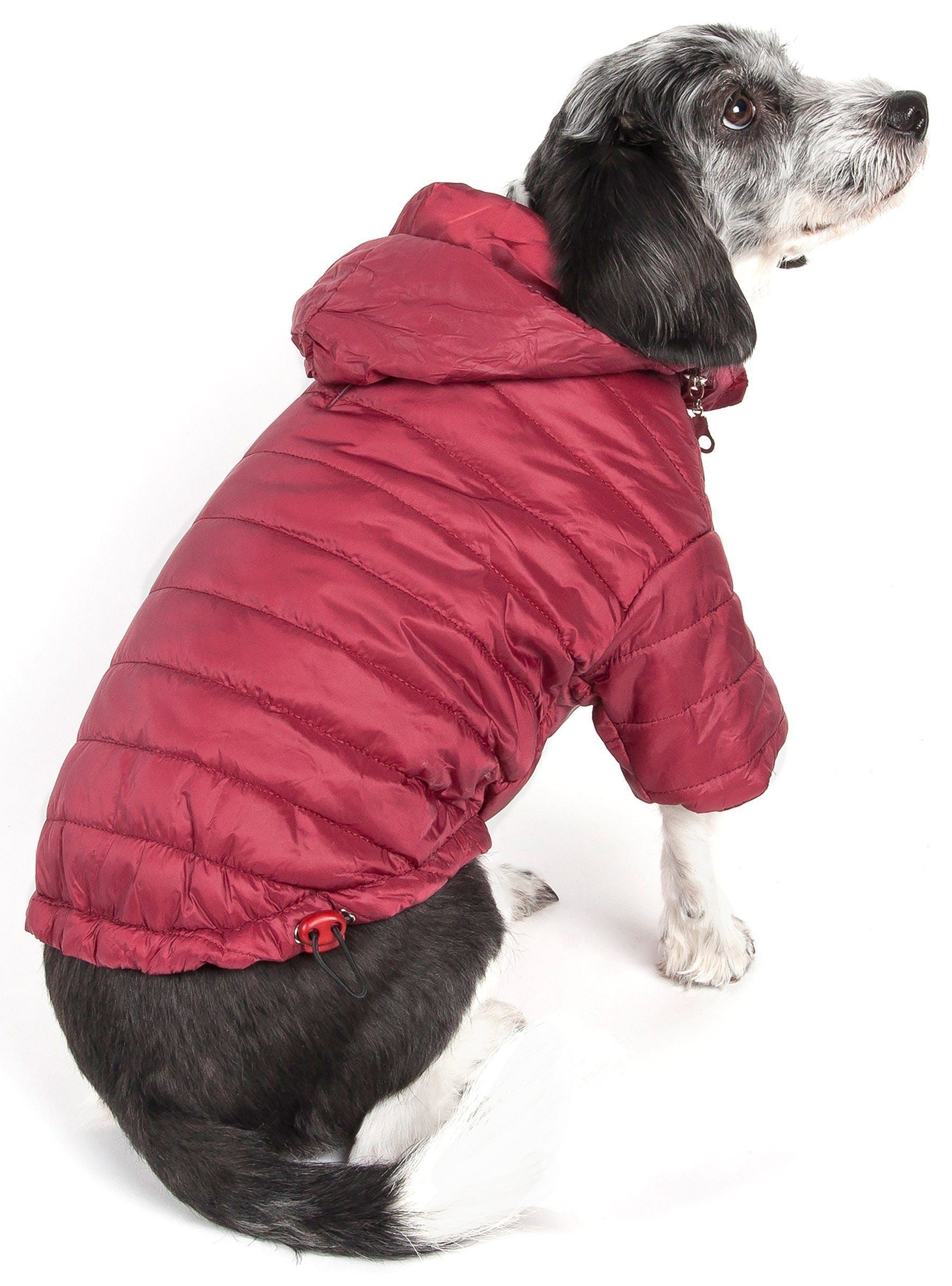 Lightweight Adjustable Collapsible Sporty Avalanche Dog Coat with Pop-Out Zippered Hood