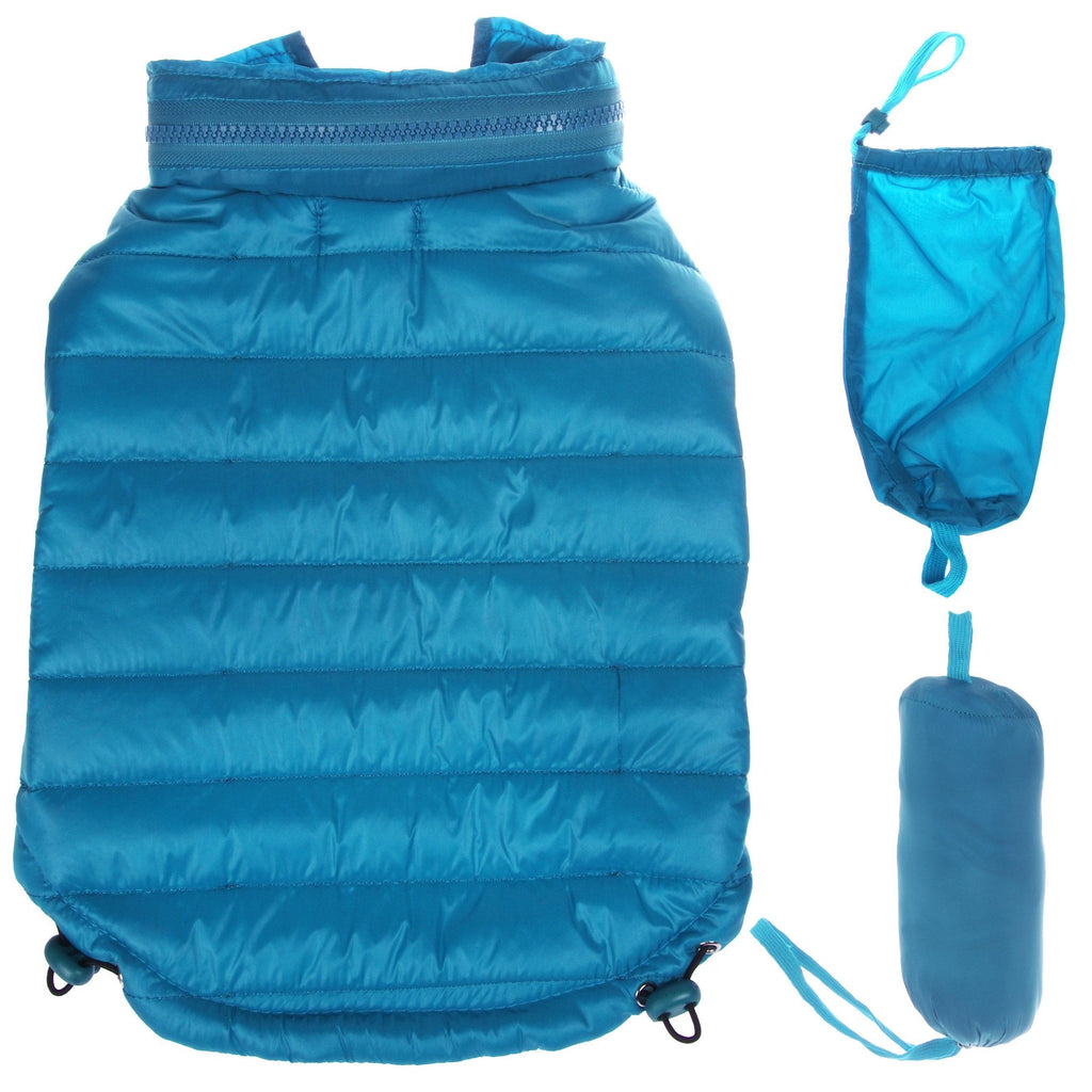 Lightweight Adjustable Collapsible Sporty Avalanche Dog Coat with Pop-Out Zippered Hood