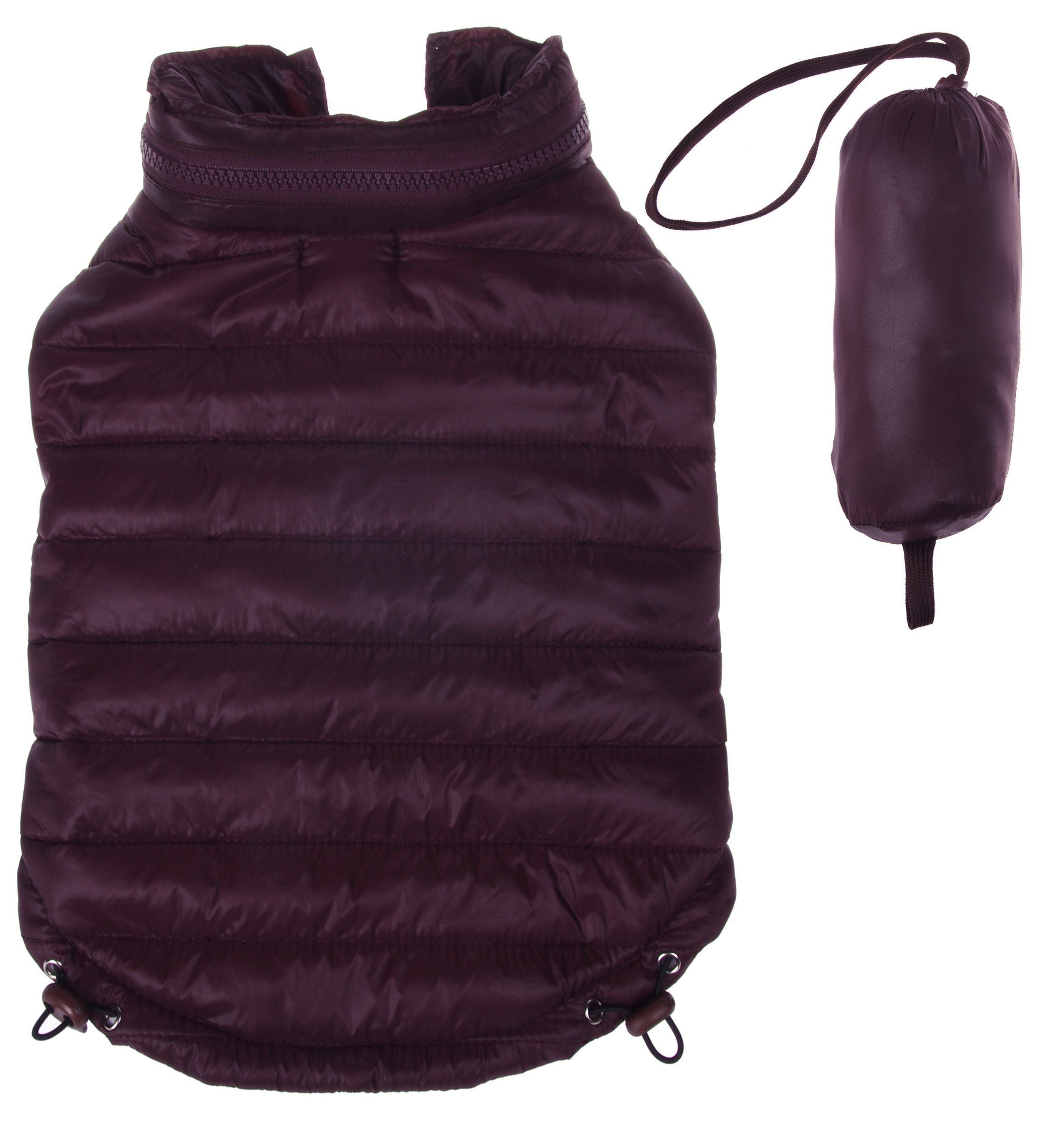 Lightweight Adjustable Collapsible Sporty Avalanche Dog Coat with Pop-Out Zippered Hood