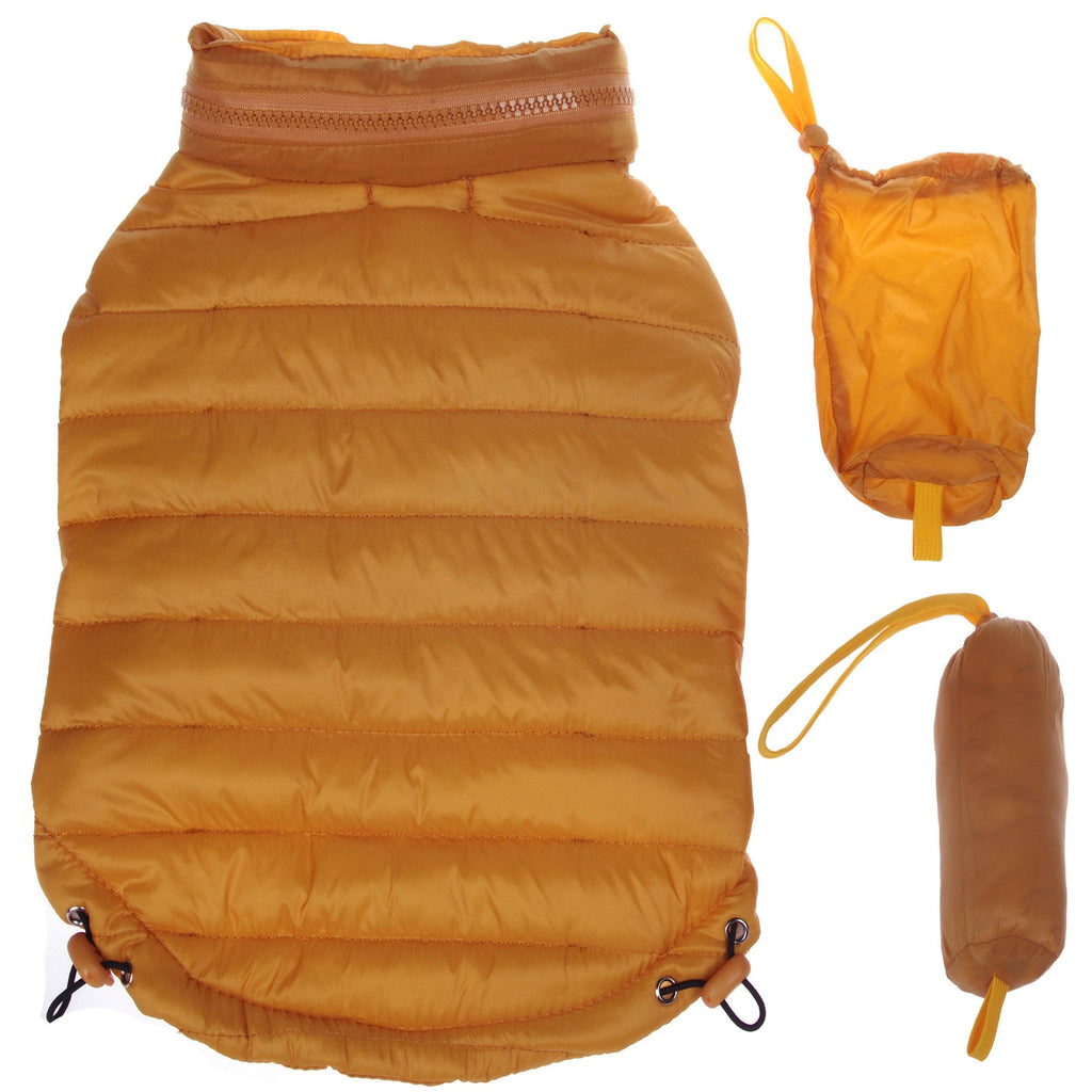 Lightweight Adjustable Collapsible Sporty Avalanche Dog Coat with Pop-Out Zippered Hood