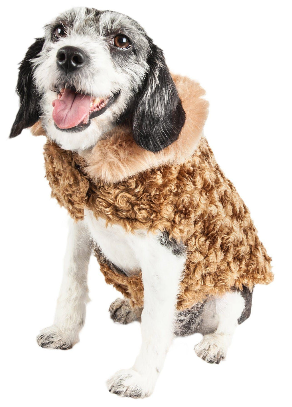 Luxe Furpaw Shaggy Elegant Fashion Designer Fur Dog Coat