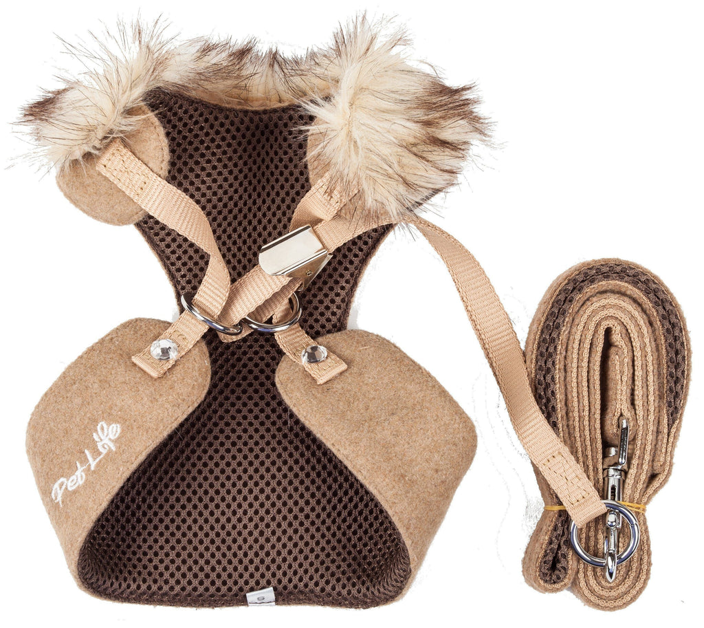 Luxe Furracious 2-in-1 Adjustable Dog Harness and Leash with Detachable Fur Collar