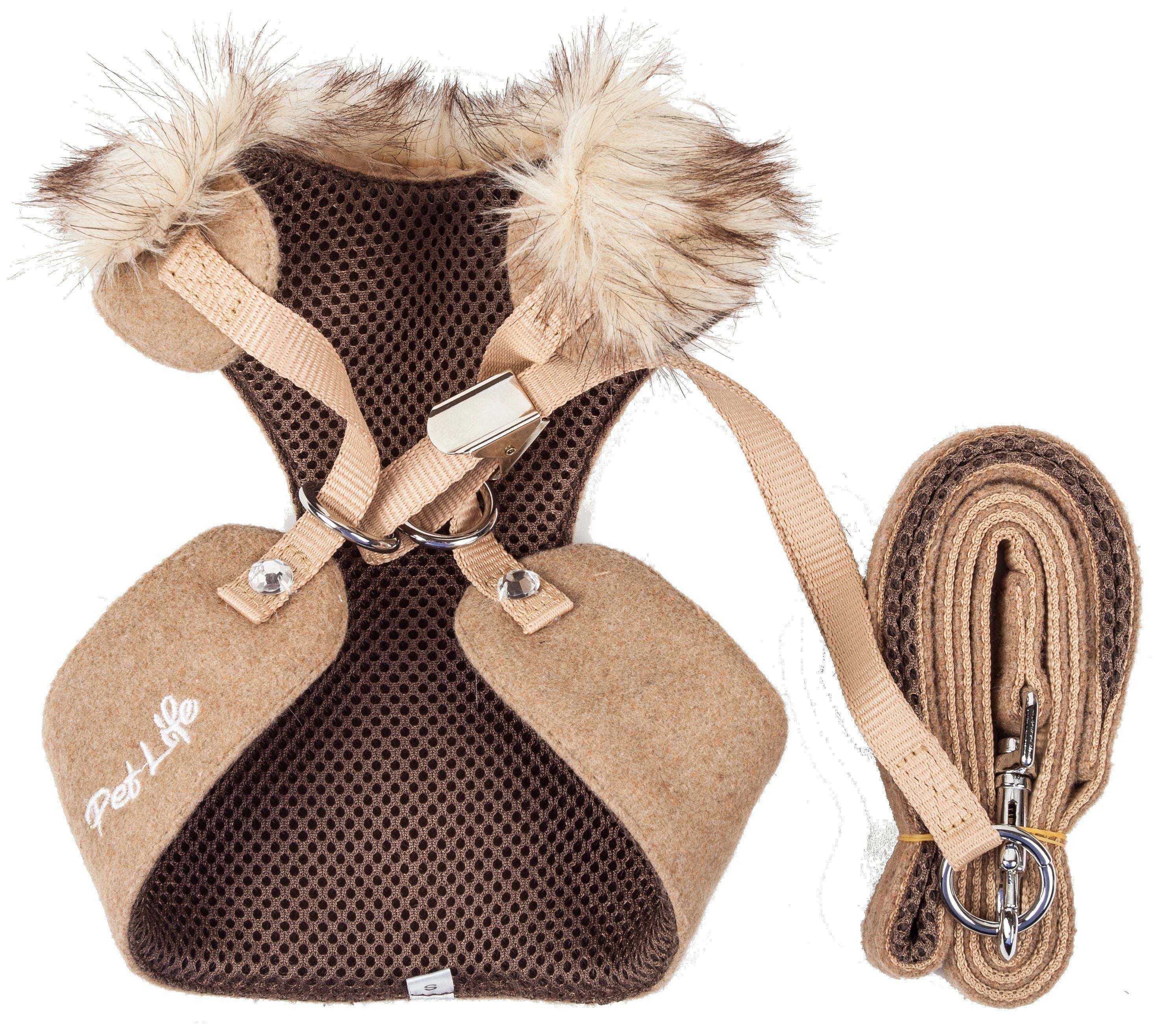 Luxe Furracious 2-in-1 Adjustable Dog Harness and Leash with Detachable Fur Collar