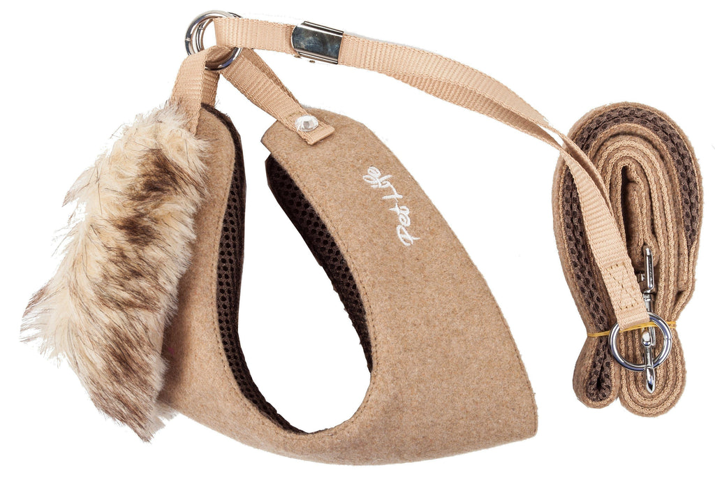 Luxe Furracious 2-in-1 Adjustable Dog Harness and Leash with Detachable Fur Collar