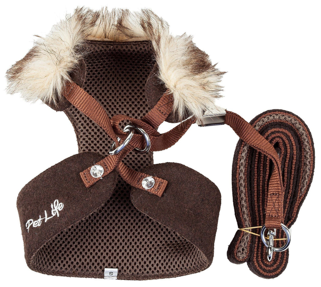 Luxe Furracious 2-in-1 Adjustable Dog Harness and Leash with Detachable Fur Collar
