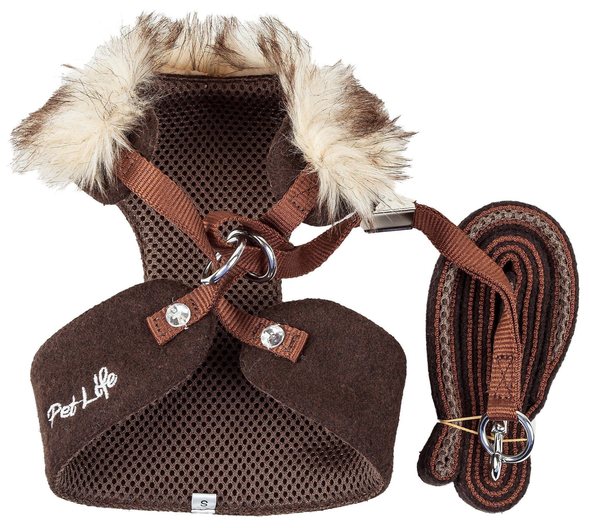 Luxe Furracious 2-in-1 Adjustable Dog Harness and Leash with Detachable Fur Collar