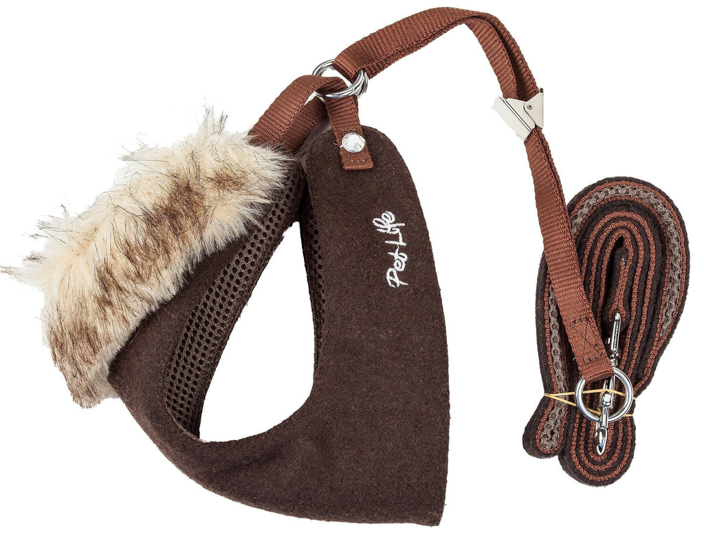 Luxe Furracious 2-in-1 Adjustable Dog Harness and Leash with Detachable Fur Collar