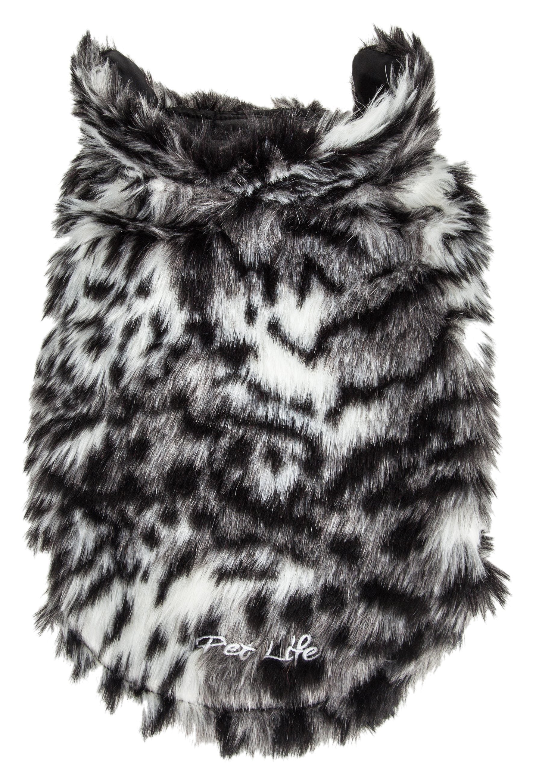 Luxe Paw Dropping Gray-Scale Tiger Pattern Mink Fur Dog Coat