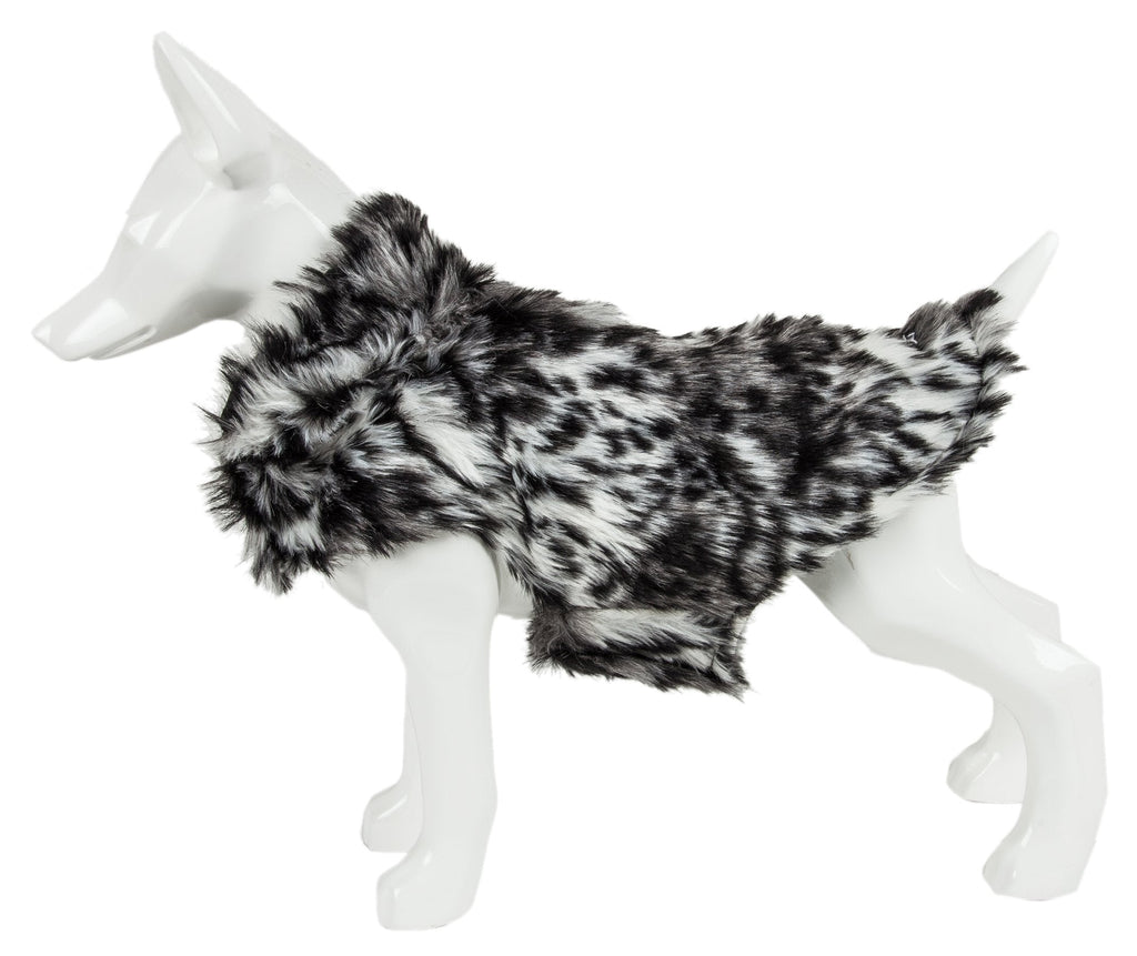 Luxe Paw Dropping Gray-Scale Tiger Pattern Mink Fur Dog Coat