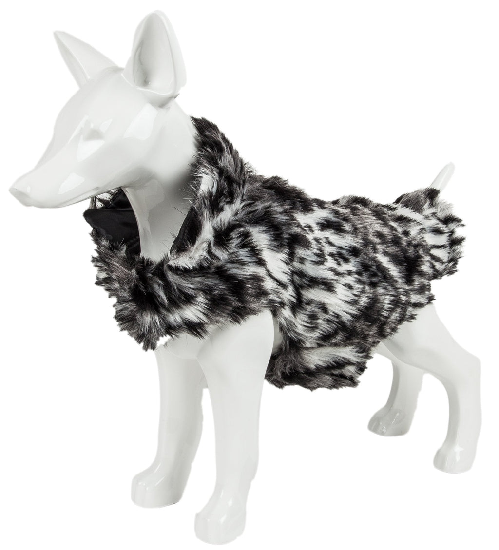 Luxe Paw Dropping Gray-Scale Tiger Pattern Mink Fur Dog Coat