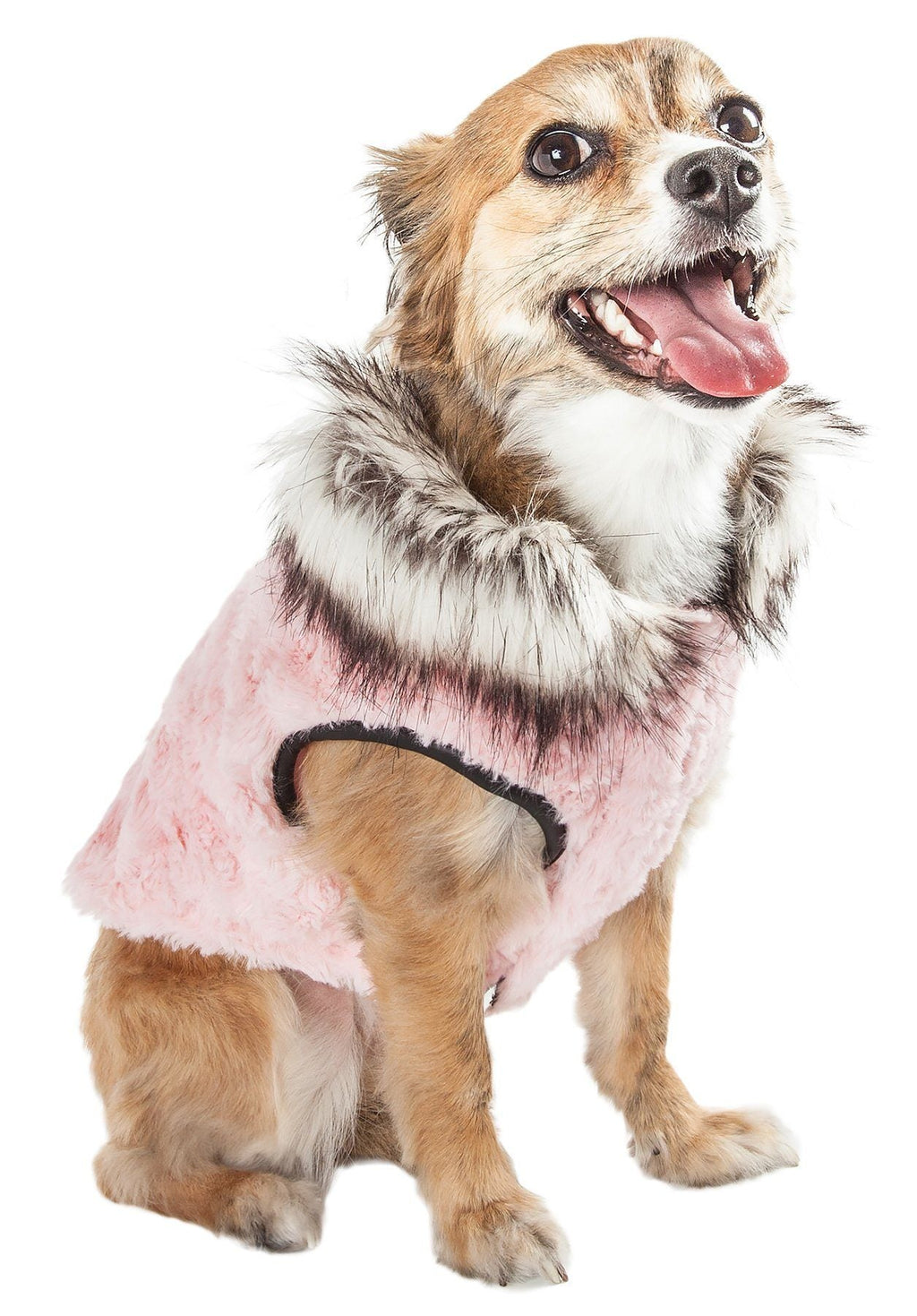 Luxe Pinkachew Charming Mink Fur Dog Coat