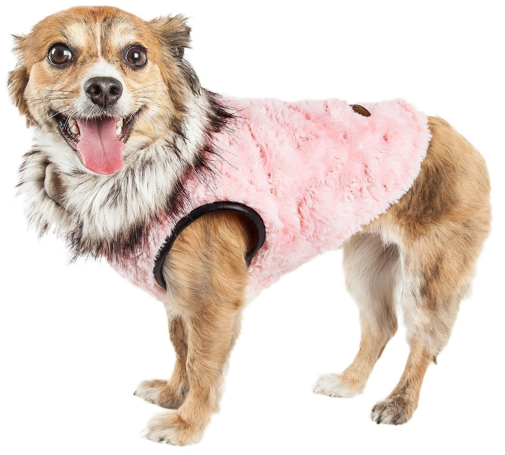 Luxe Pinkachew Charming Mink Fur Dog Coat